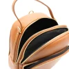 audrey camel leather backpack interior detail