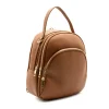 lateral da Audrey Mochila em Pele Camel