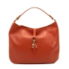 audrey orange shoulder leather bag