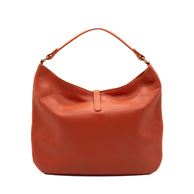 audrey orange shoulder leather bag back