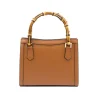 bamboo camel leather handbag