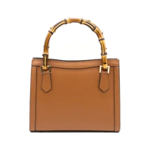 bamboo camel leather handbag