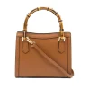 bamboo camel leather handbag leather strap