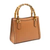 bamboo camel leather handbag side