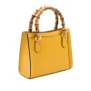 bamboo yellow leather handbag side