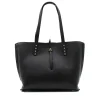 bela black tote leather bag