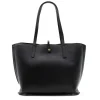 bela black tote leather bag back