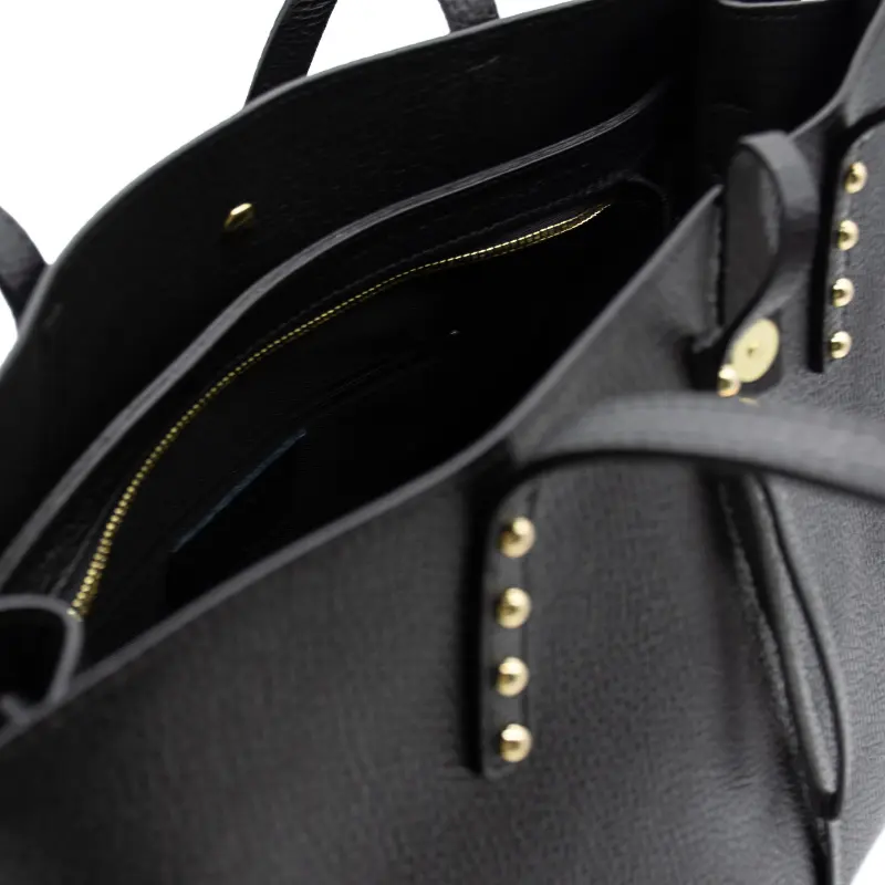 bela black tote leather interior