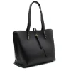 bela black tote leather side