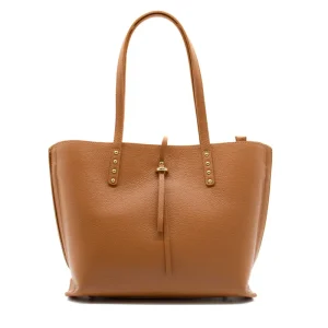 bela camel tote leather bag