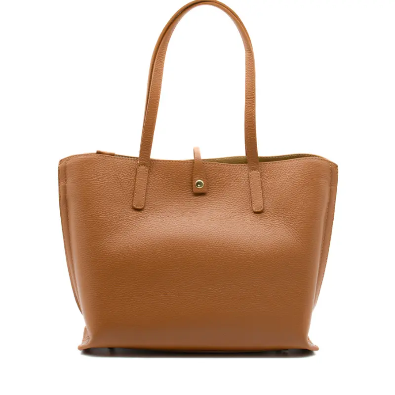 costas da Bela Camel Mala Tote em Pele