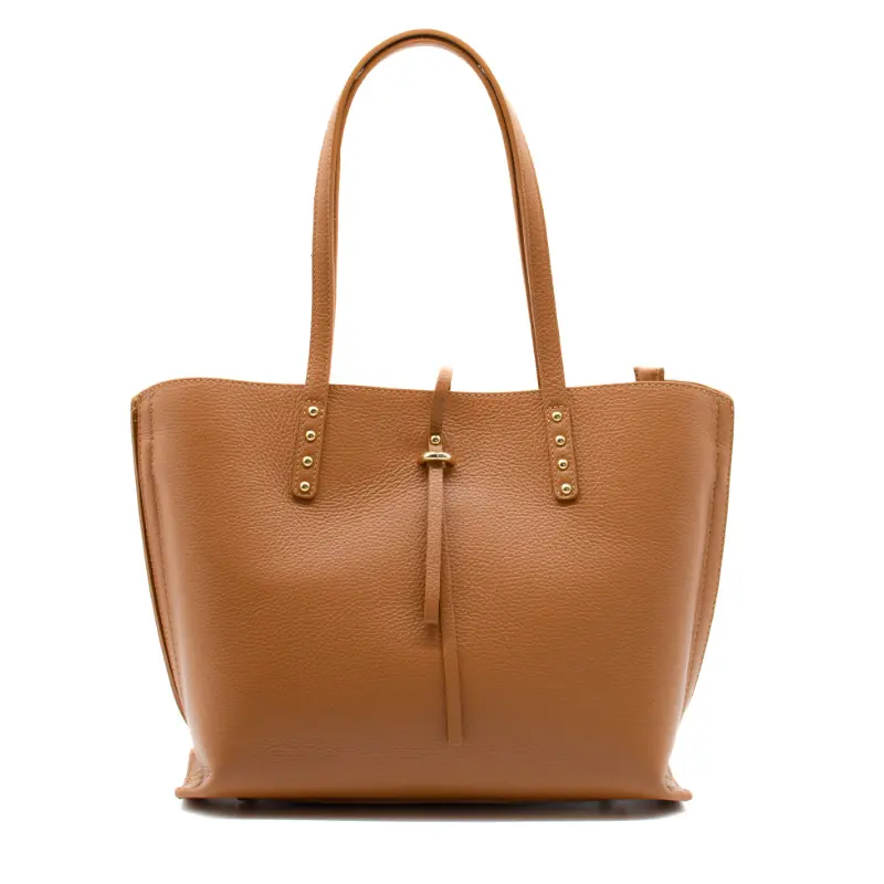 Bela Camel Mala Tote em Pele