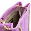 charlotte lilac leather shoulder bag interior detail