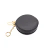 circle black leather coin purse