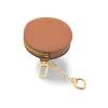 Circle Camel Leather Coin Purse zip