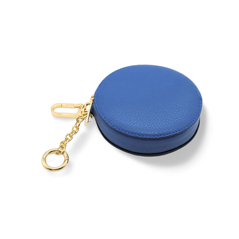 Circle Royal Blue Leather Coin Purse