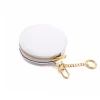 circle white leather coin purse