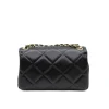 classy m shoulder leather bag black back