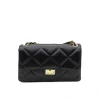 classy m shoulder leather bag black front