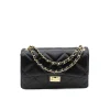 classy m shoulder leather bag black