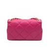 classy m shoulder leather bag fuschia back