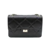 classy xl shouler leather bag black front