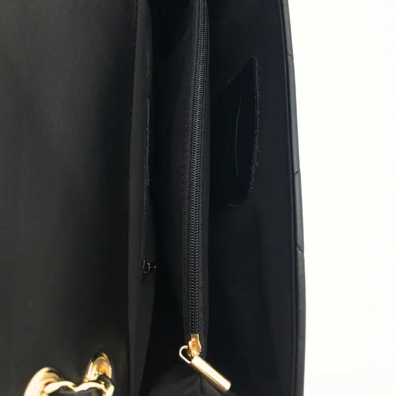 classy xl shoulder leather bag black interior