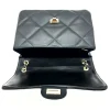 classy xl shoulder leather bag black layed