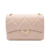 classy xl shoulder leather bag pink front