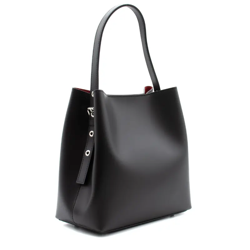 daisy black shoulder leather bag side