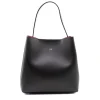 daisy black shoulder leather bag silver personalization