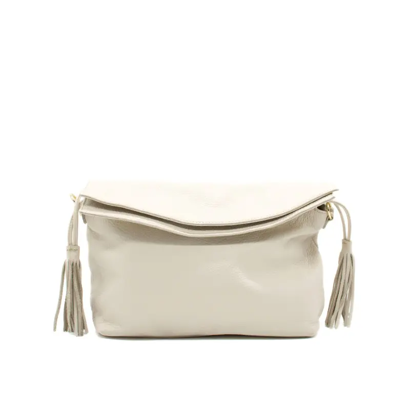 double beige multiway leather bag clutch