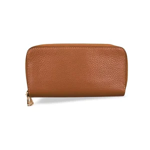 double camel leather wallet