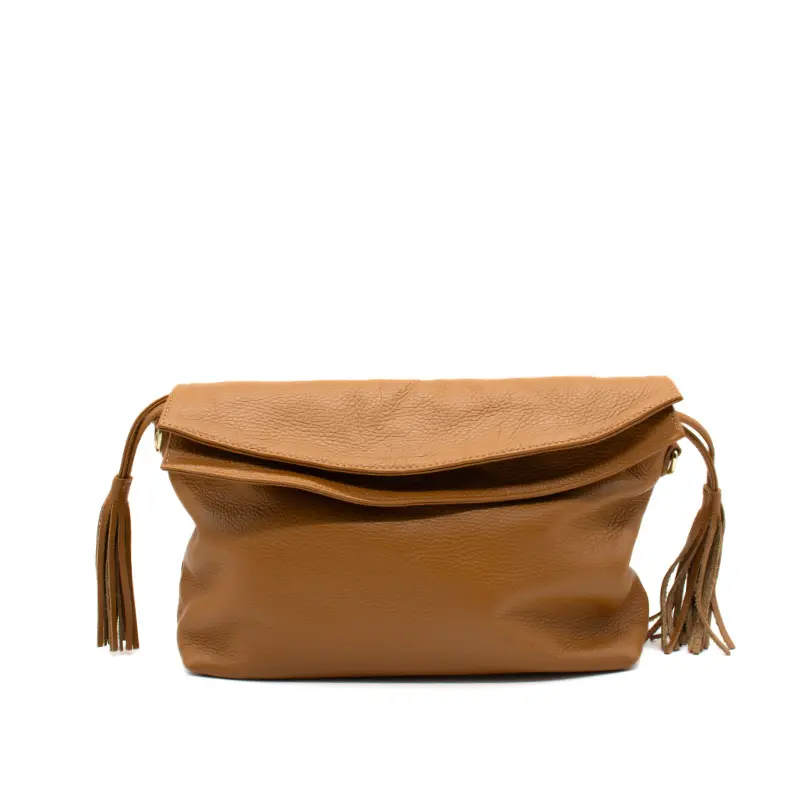 double camel multiway leather bag clutch