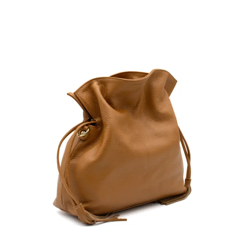 double camel multiway leather bag side