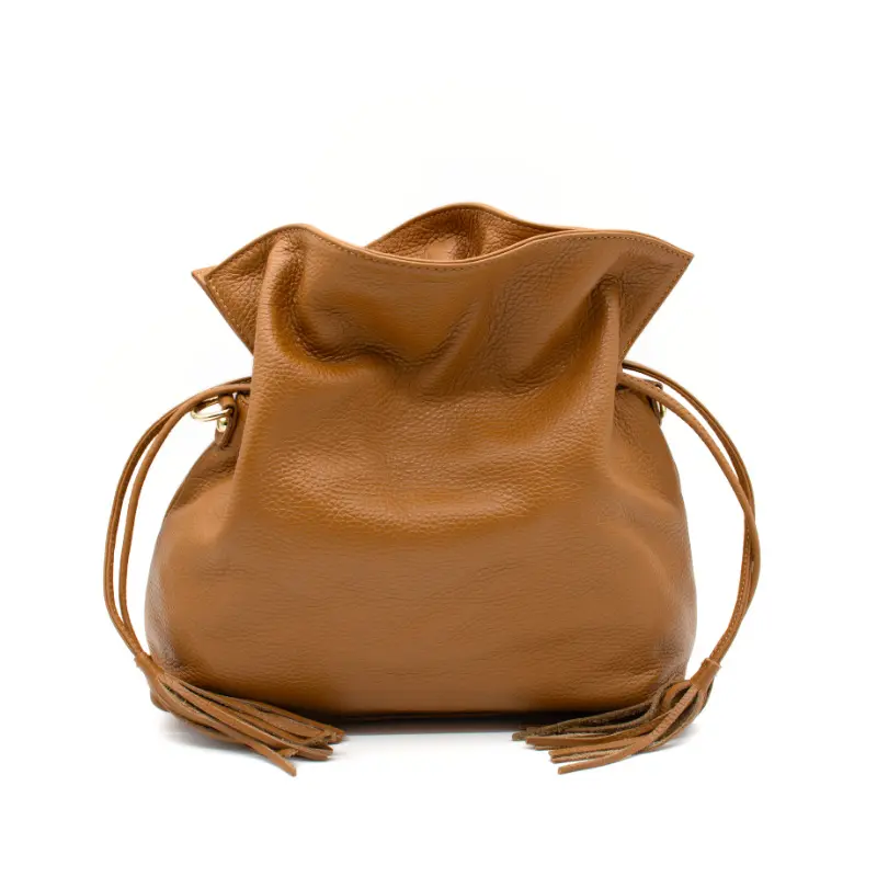 double camel multiway leather bag