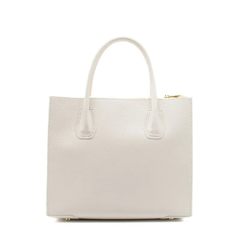 emma beige leather handbag back