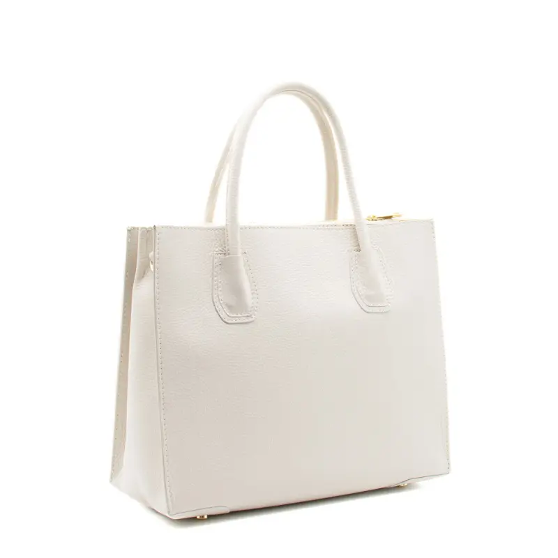 emma beige leather handbag side