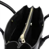 emma black leather handbag interior