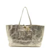 essential gold leather shopper bag