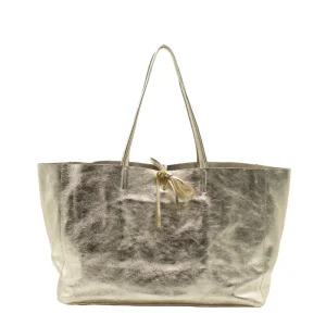 Essential Mala Shopper Dourada em Pele