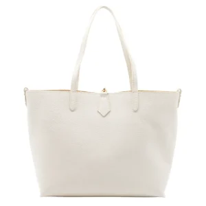 eva beige tote leather bag back