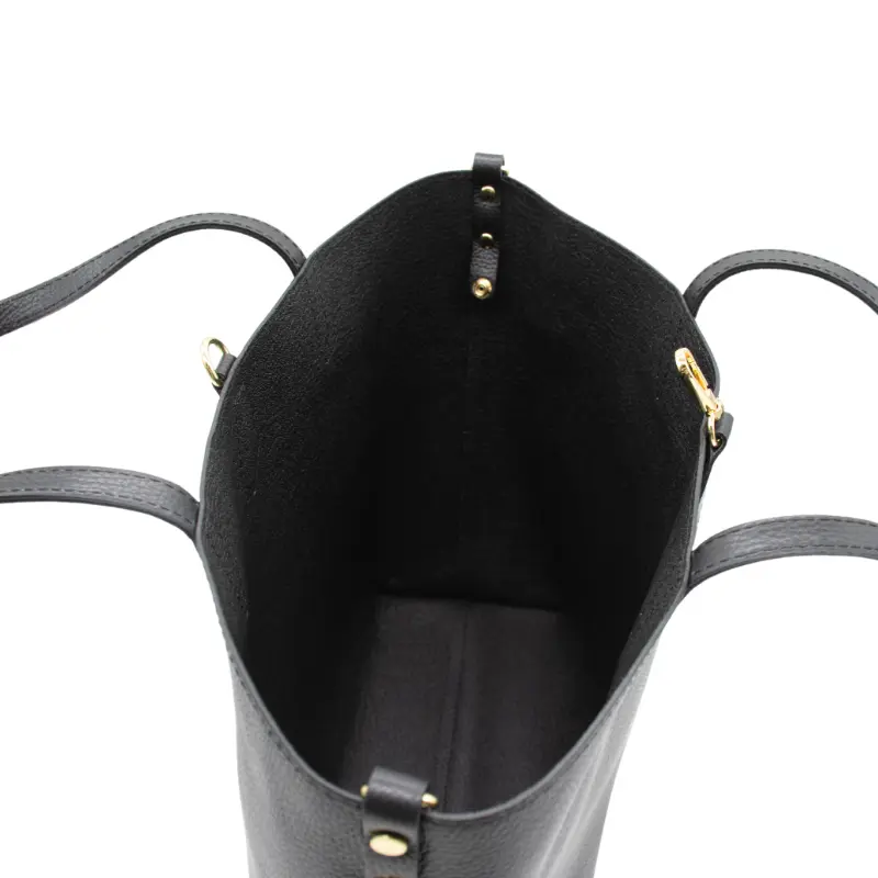 eva black tote leather bag interior no bag