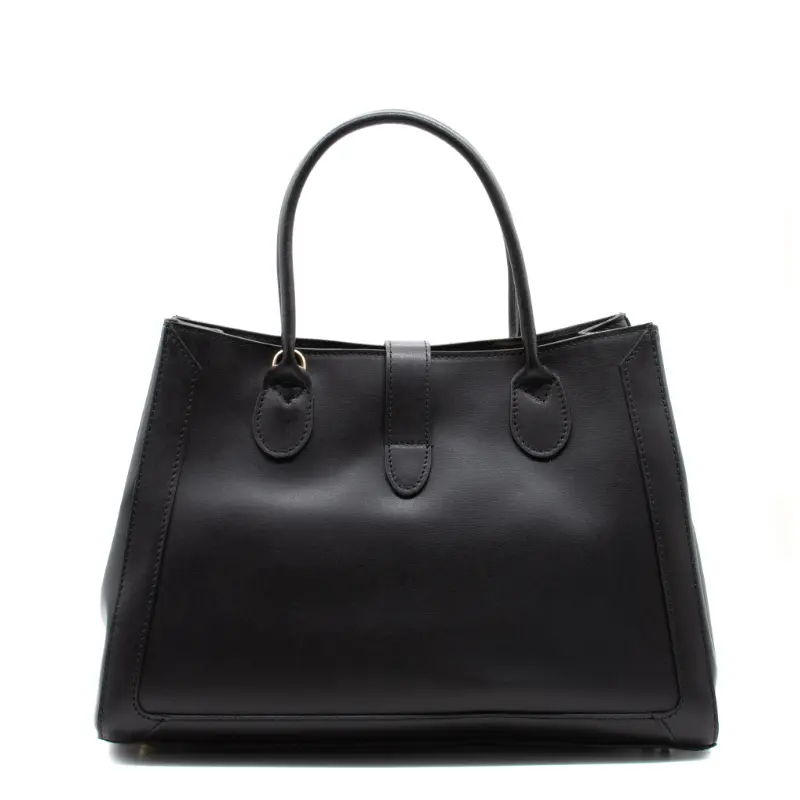 grace black leather handbag back