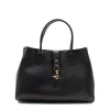 grace black leather handbag silver personalization