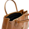 grace camel leather handbag opened