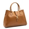 grace camel leather handbag side