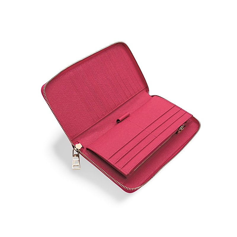 gracie fuschia leather wallet interior