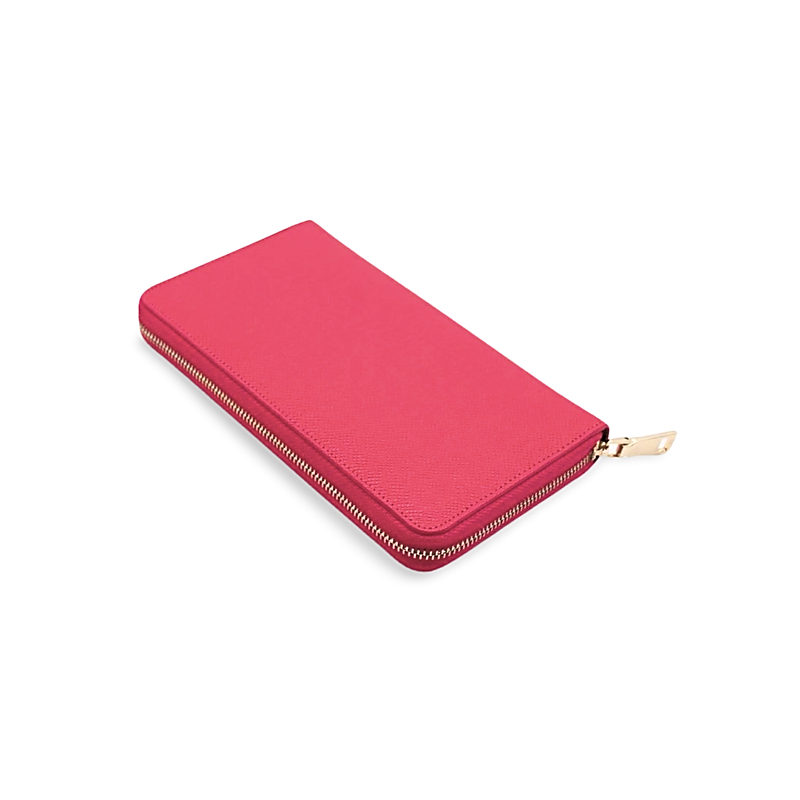 gracie fuschia leather wallet side