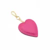 heart fuschia leather bag accessory side